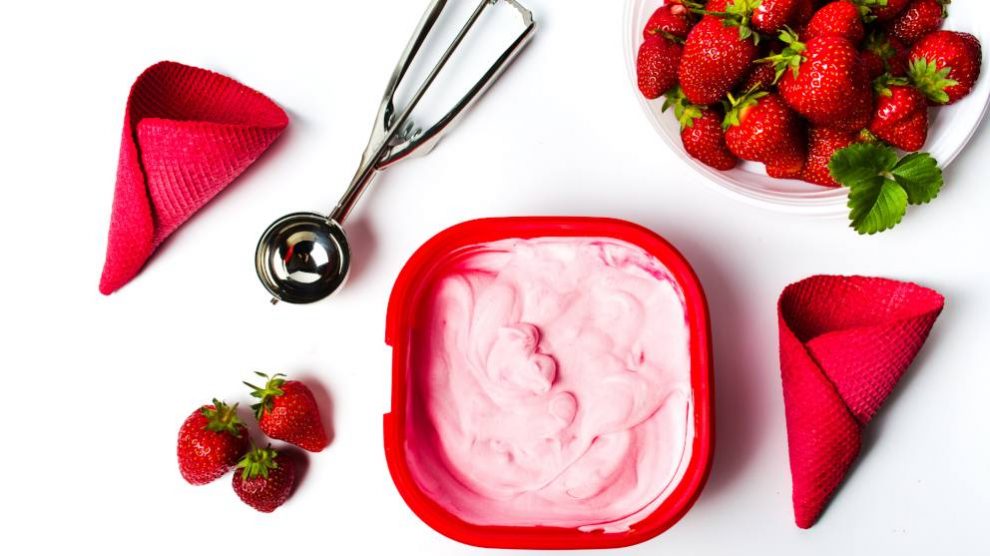 Receta de helado de fresa casero