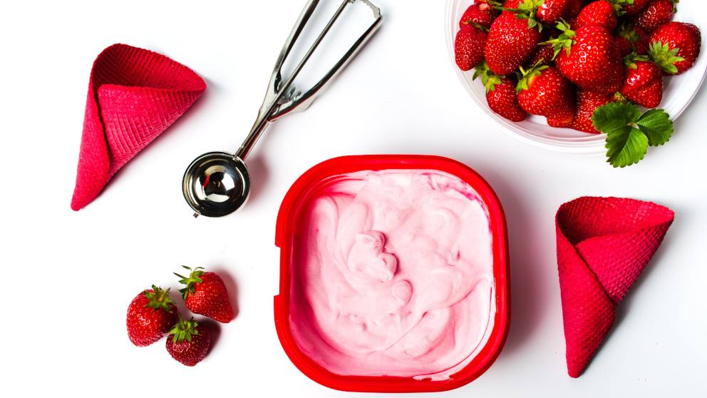 Receta de helado de fresa casero