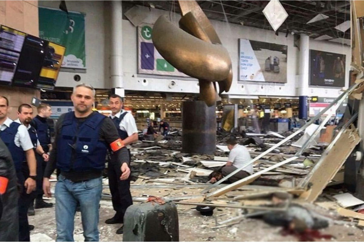 Aeropuerto de Bruselas, escenario de uno de los ataques del 22M. (Foto: @myrevolutionrus)