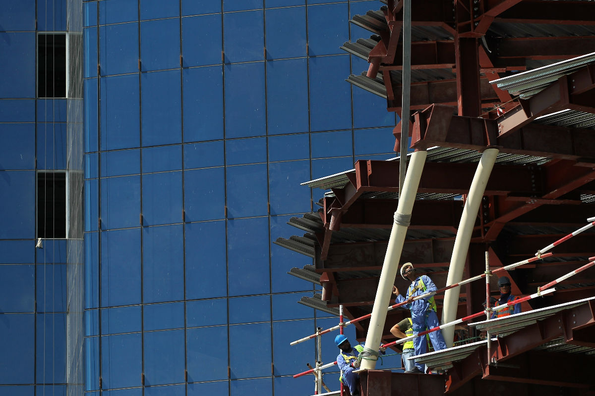 Imagen de las obras que se están realizando en Qatar para el Mundial de Fútbol de 2022. (Getty)