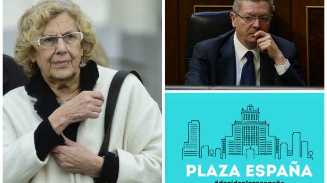 Los madrileños votan en la encuesta de Carmena sobre Plaza España las ideas de Ruiz-Gallardón