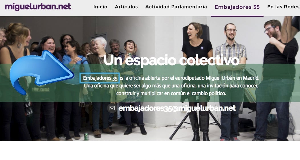 Embajadores, 35 también es la sede de eurodiputado de Podemos Miguel Urban.