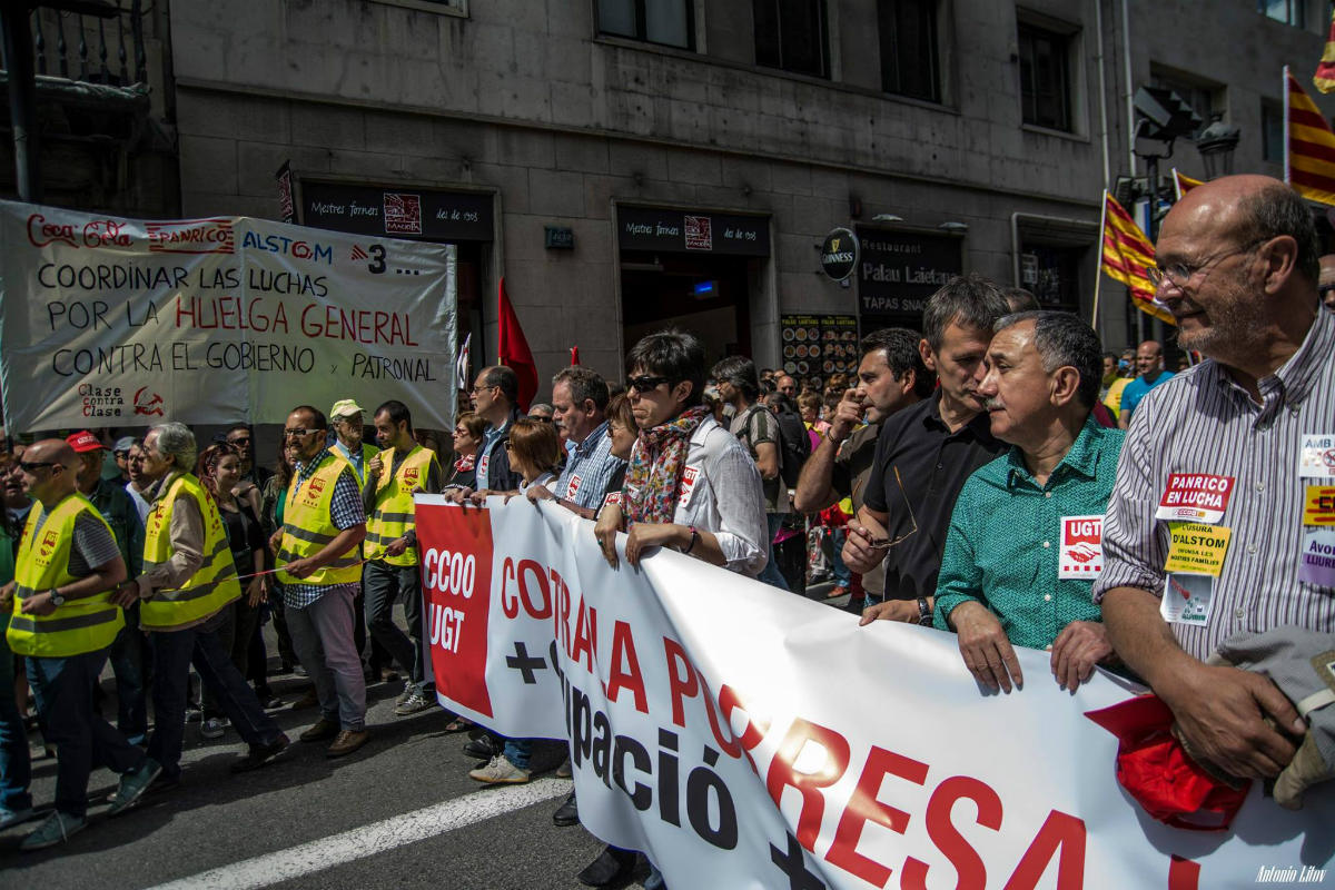 Trabajadores de Panrico en una protesta.