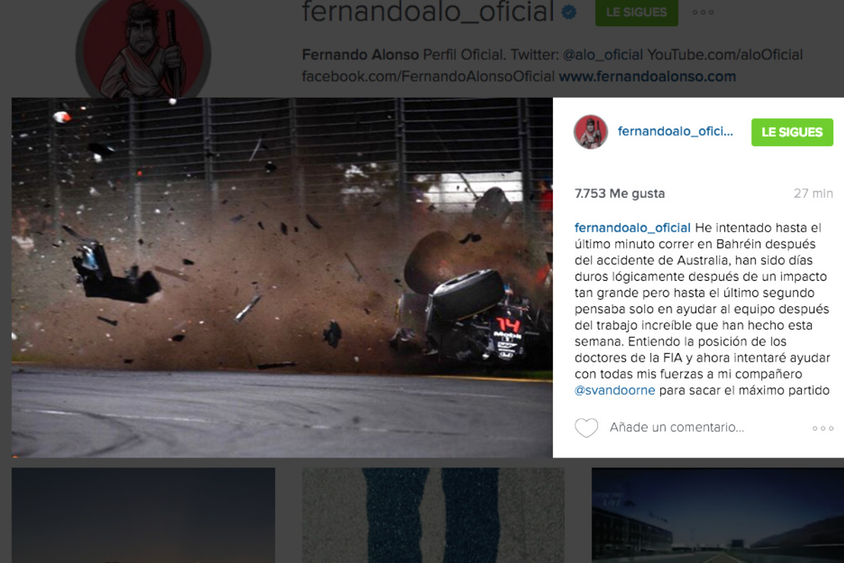 Imagen del perfil oficial de Instagram de Fernando Alonso.