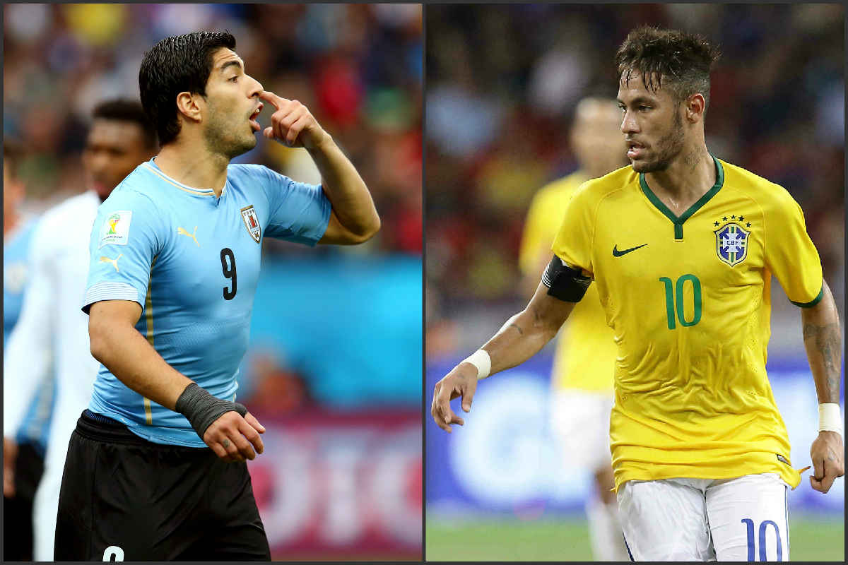 Luis Suárez y Neymar se enfrentan en Brasil.