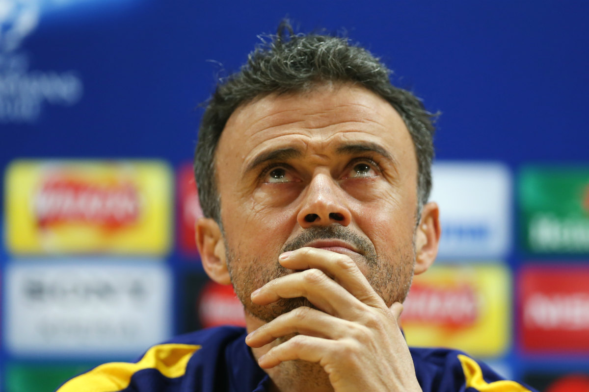 Luis Enrique, entrenador del Barcelona, en rueda de prensa. (Reuters)