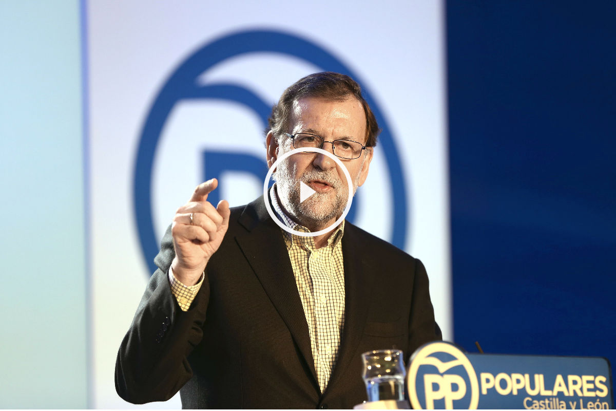 Mariano Rajoy durante la conferencia de prensa que ofreció este sábado en Salamanca (Foto: Efe).