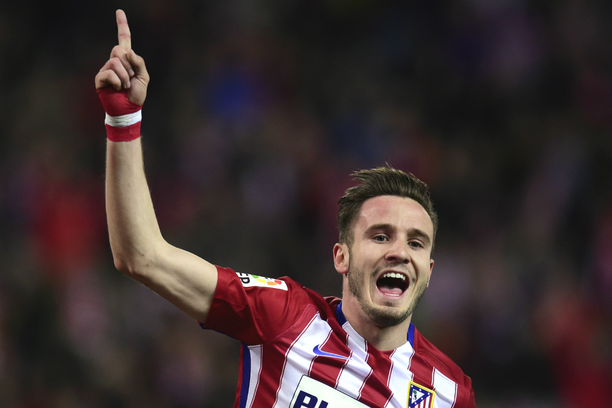 Saúl celebra un gol con el Atlético. (AFP)