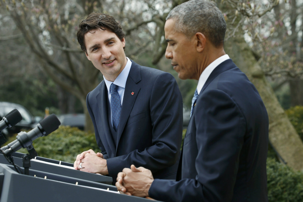 Justin Trudeau, primer ministro de Canadá, y Barack Obama, presidente de EEUU. (Reuters)