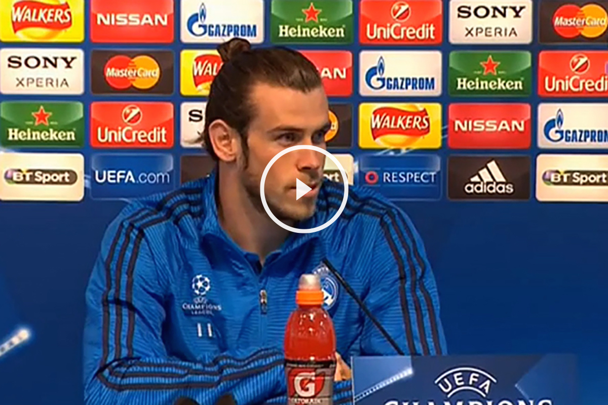 Bale, en la rueda de prensa en Manchester.