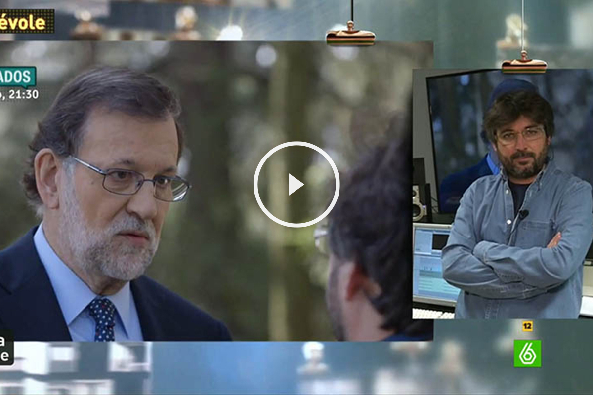 Jordi Évole y Mariano Rajoy, durante la entrevista.
