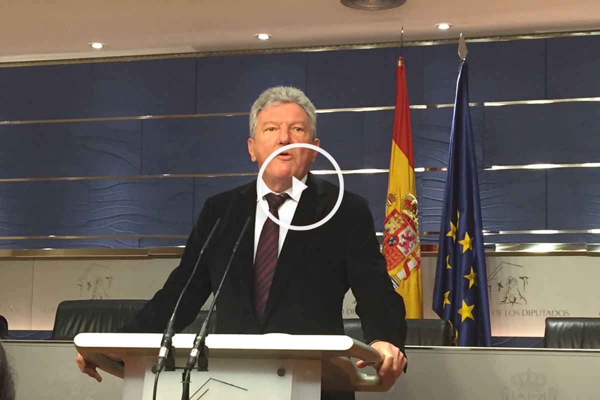 Pedro Quevedo en rueda de prensa en el Congreso.