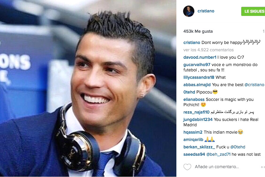 Cristiano Ronaldo tranquiliza al madridismo en su cuenta de Instagram.