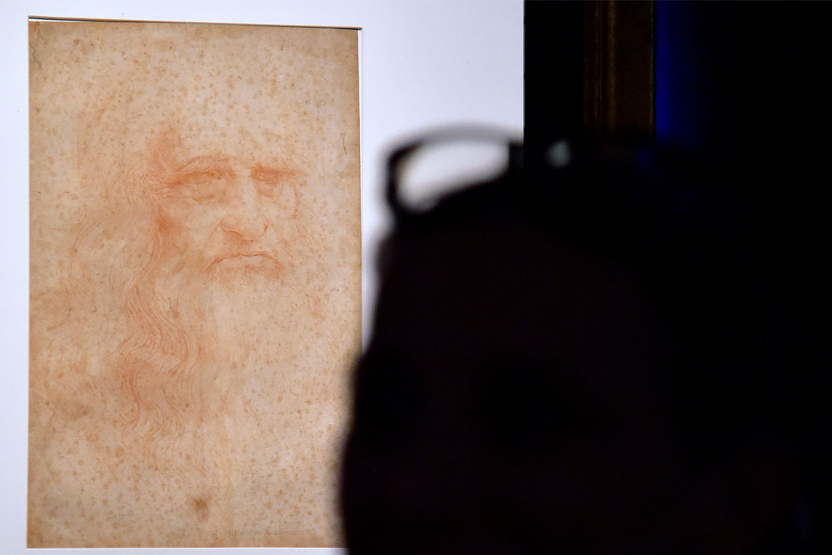 Autorretrato de Leonardo da Vinci en los Museos Capitolinos de Roma. (Foto: AFP)