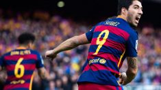 Luis Suárez celebra con rabia un gol. (Getty)