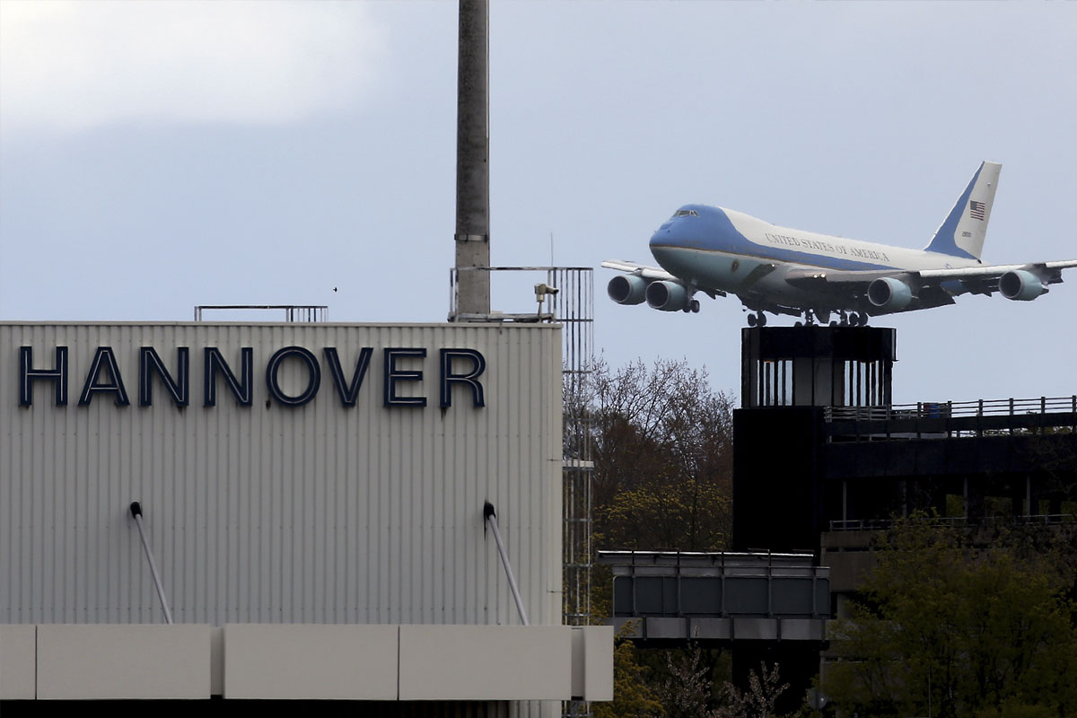 Barack Obama a su llegada a Hannover. (Foto: AFP)