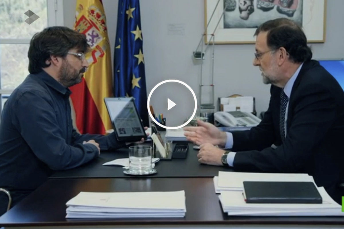 Jordi Évole y Mariano Rajoy en el programa Salvados