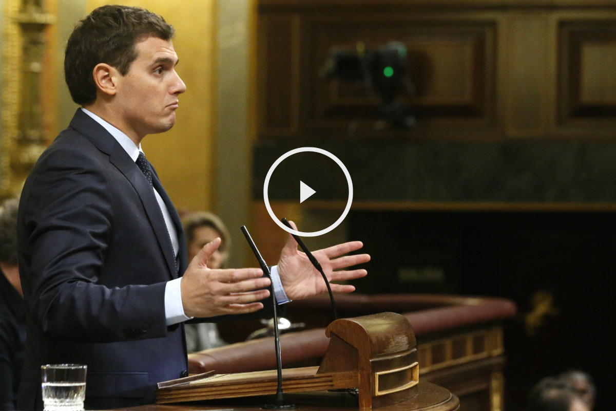 Albert Rivera, durante el debate de investidura. (EFE)