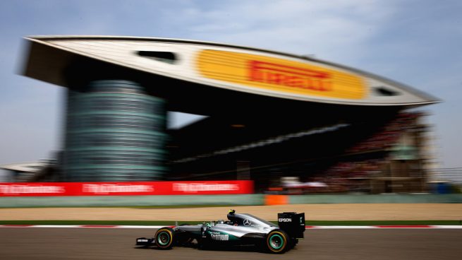 Nico Rosberg con su Mercedes en el GP de China (Getty)