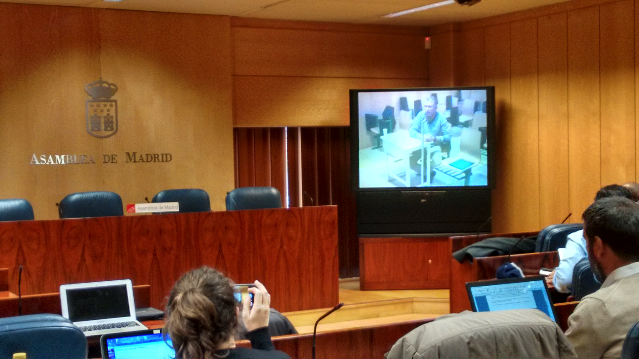 Sala de Asamblea de Madrid con Granados desde la cárcel. (Foto: OKDIARIO)