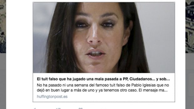 Tuit con la información ya borrada de El Huffington Post sobre el tuit del Ayuntamiento de Madrid.