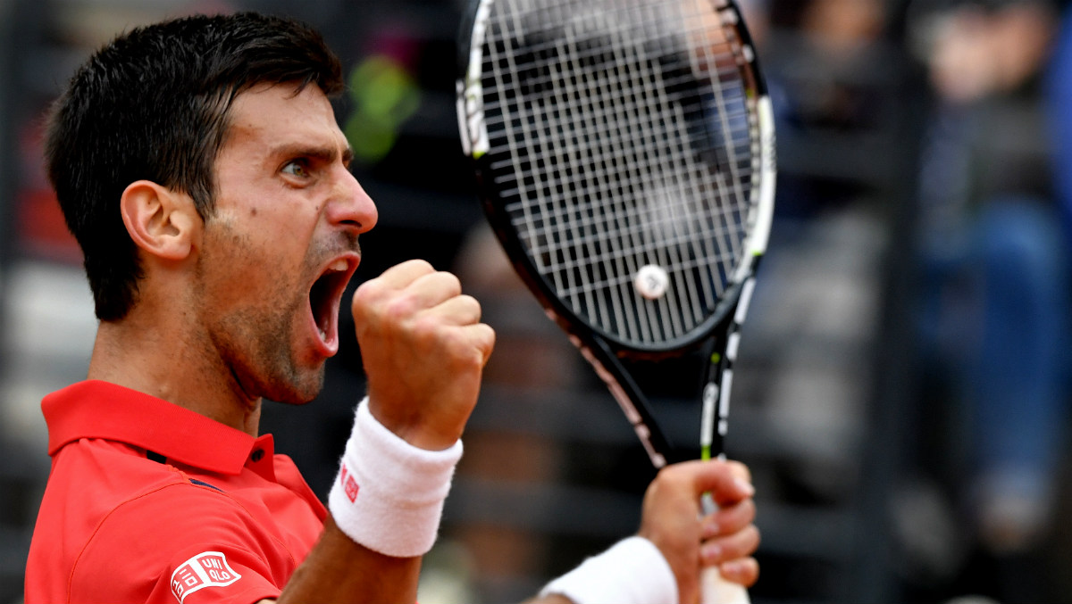 Djokovic celebra eufórico su triunfo sobre Nadal. (AFP)