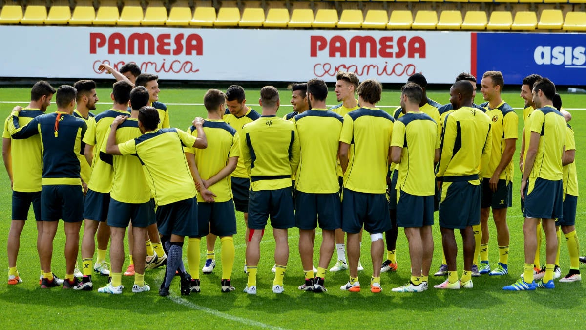 La jugadores del Villarreal, en un entrenamiento. (AFP)