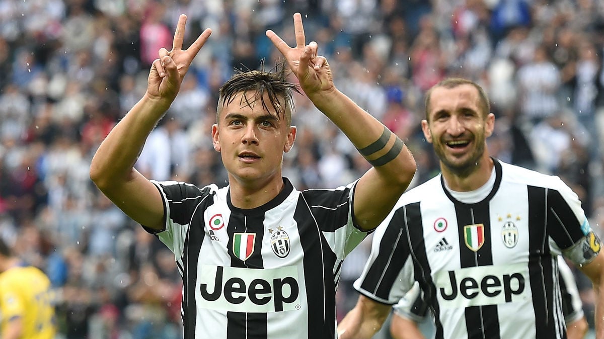 Paulo Dybala celebra un gol con la Juventus. (Getty)