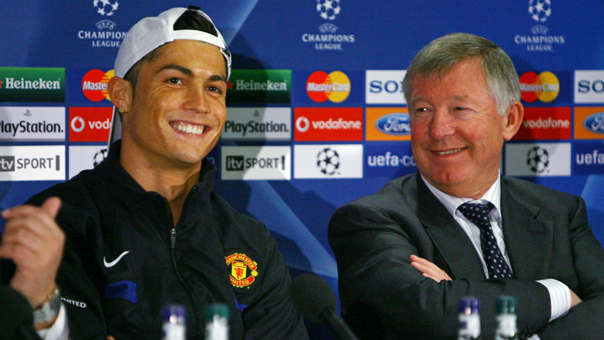 Sir Alex Ferguson, en una rueda de prensa con Cristiano. (Getty)