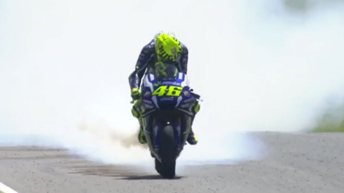 Rossi rompió el motor en el GP de Italia.