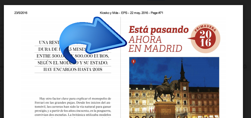 Captura de uno de los semanarios que incluyen "Ahora en Madrid". (Clic para ampliar)