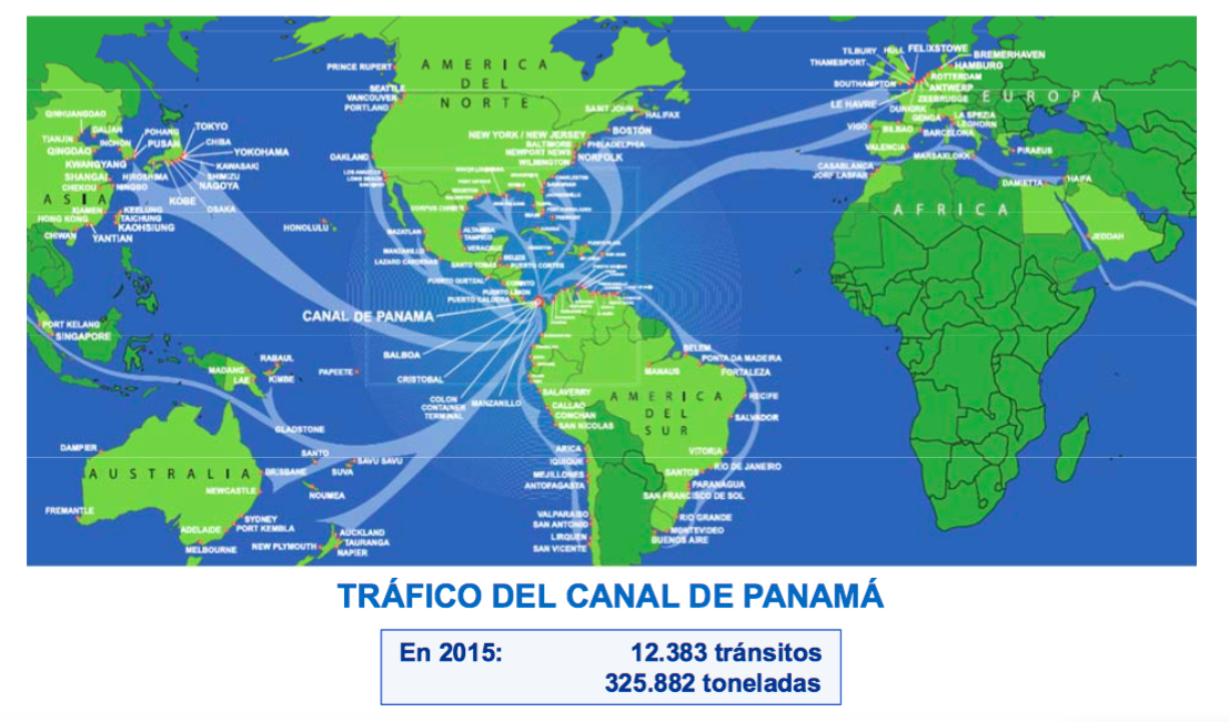 Панамский канал карта мира