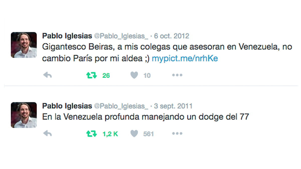 Tuits escritos por Pablo Iglesias en 2011 y 2012, antes de fundar Podemos
