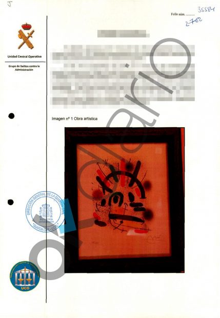 Cuadro Miró intervenido por la UCO.