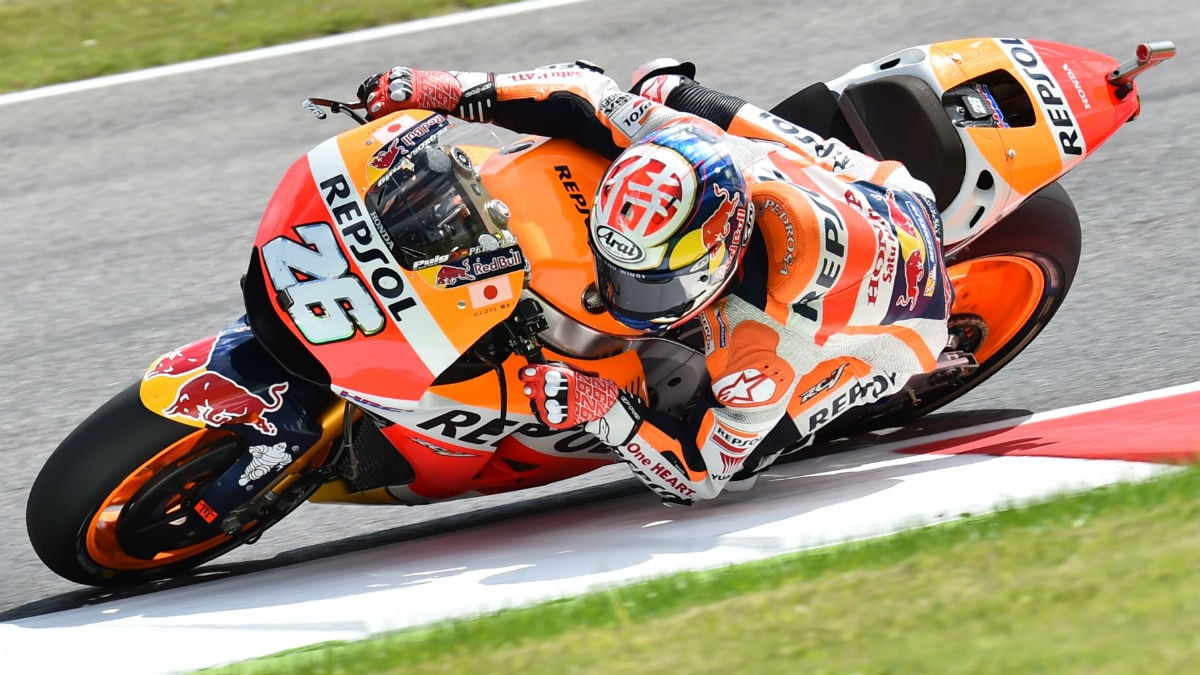 Dani Pedrosa, en una calificación con la Honda. (AFP)