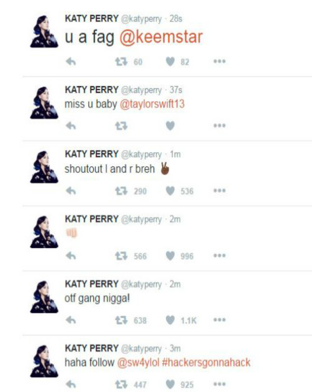 Hackean la cuenta de Twitter de Katy Perry