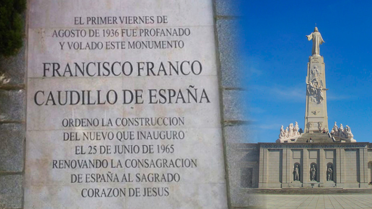 La placa del Cerro de los Ángeles que la alcaldesa de Getafe le pide al Obispo que retire.