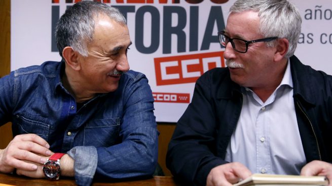 Los secretarios de UGT y CCOO, Josep María Álvarez e Ignacio Fernández Toxo