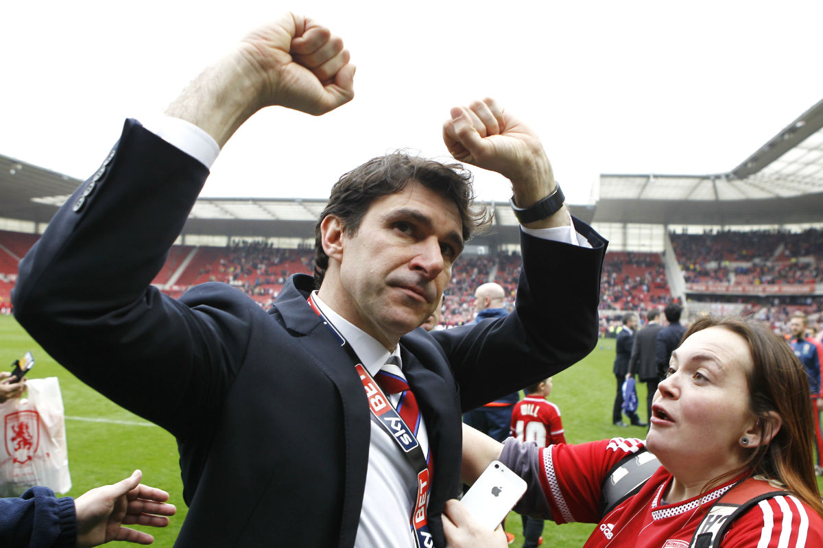Aitor Karanka celebra el ascenso del Middlesbrough. (AFP)