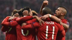 El Bayern celebra un gol en el Allianz Arena. (Getty)