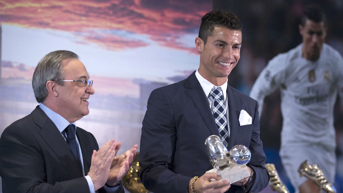 Florentino Pérez y Cristiano Ronaldo. (Getty)