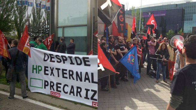 Protestas de los sindicatos contra Hewlett Packard Enterprise