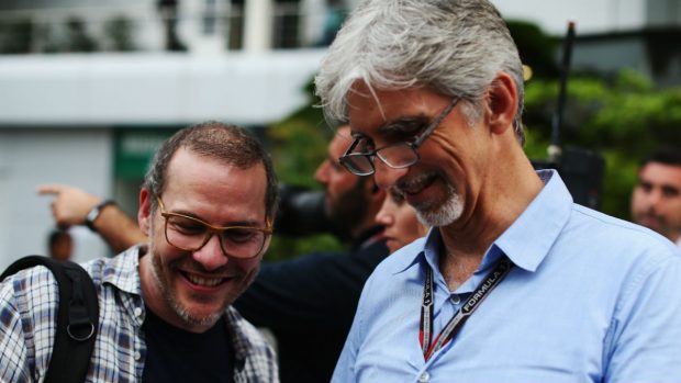 Damon Hill junto a Jacques Villeneuve, que fueron compañeros de equipo en el equipo Williams en 1996. (Getty)