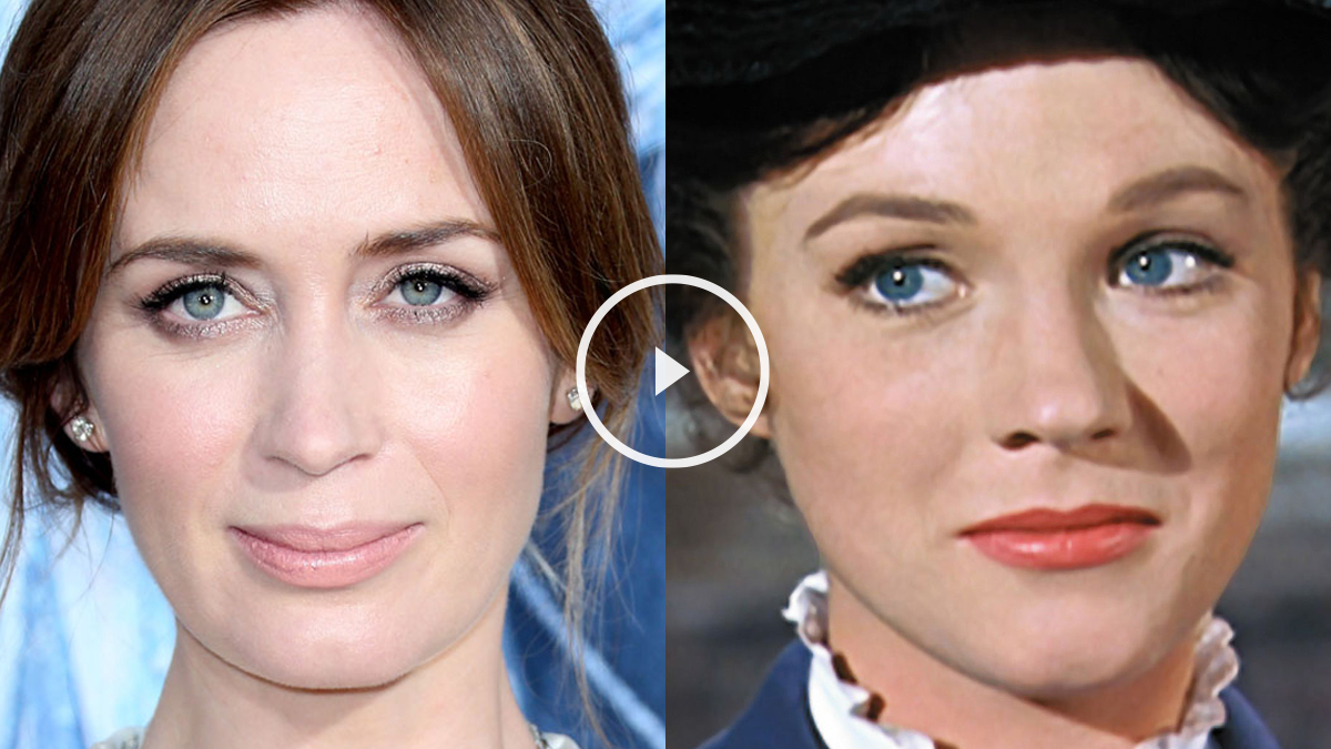Emily Blunt (AFP) y Julie Andrews como Mary Poppins (Disney).