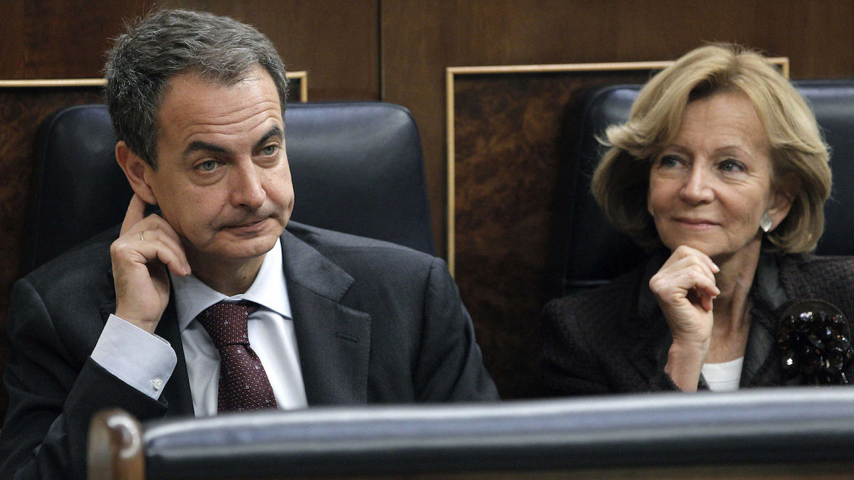 José Luis Rodríguez Zapatero y Elena Salgado en una foto de archivo. (Foto: EFE)