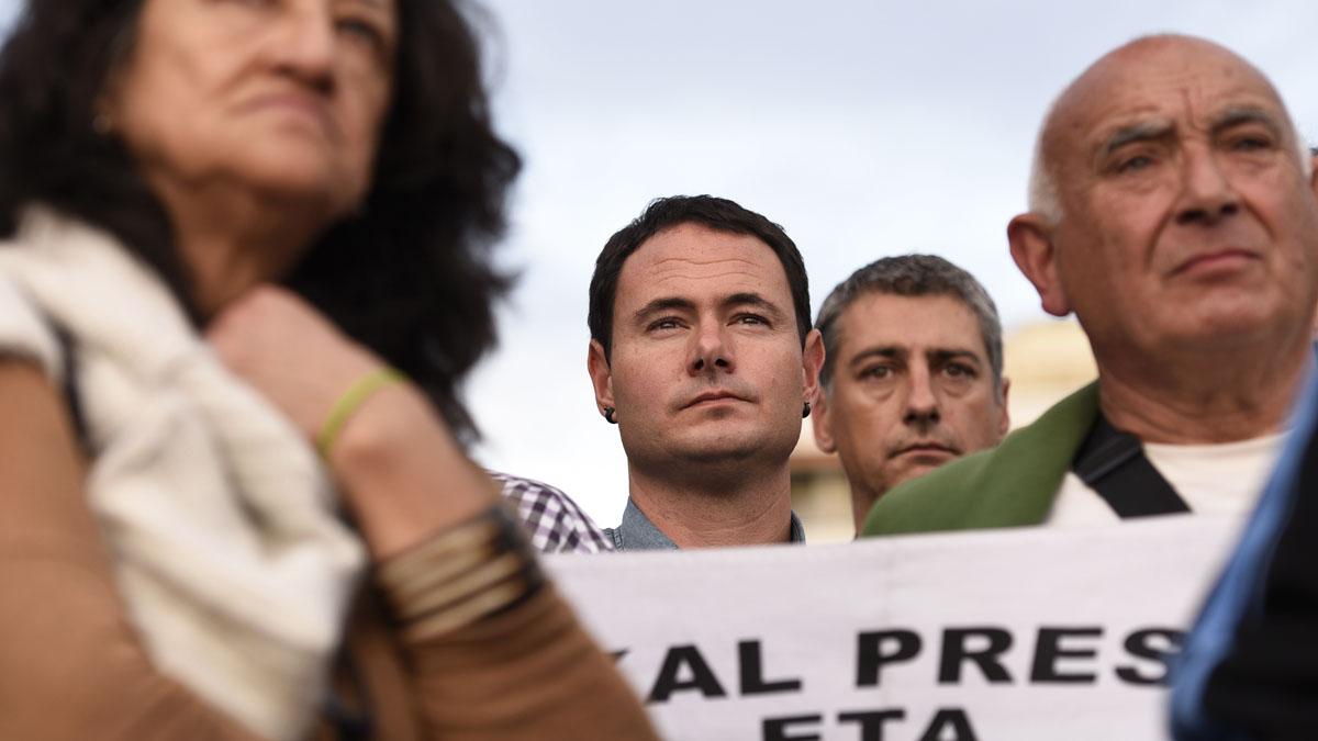 Hasier Arraiz, en un acto a favor del acercamiento de los presos etarras. (Foto: AFP)