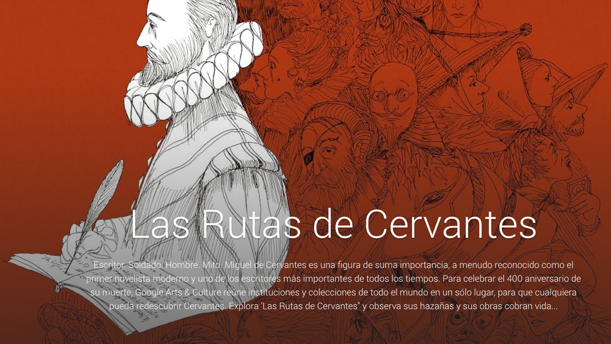 Aspecto del espacio dedicado por Google a ‘Las Rutas de Cervantes’.