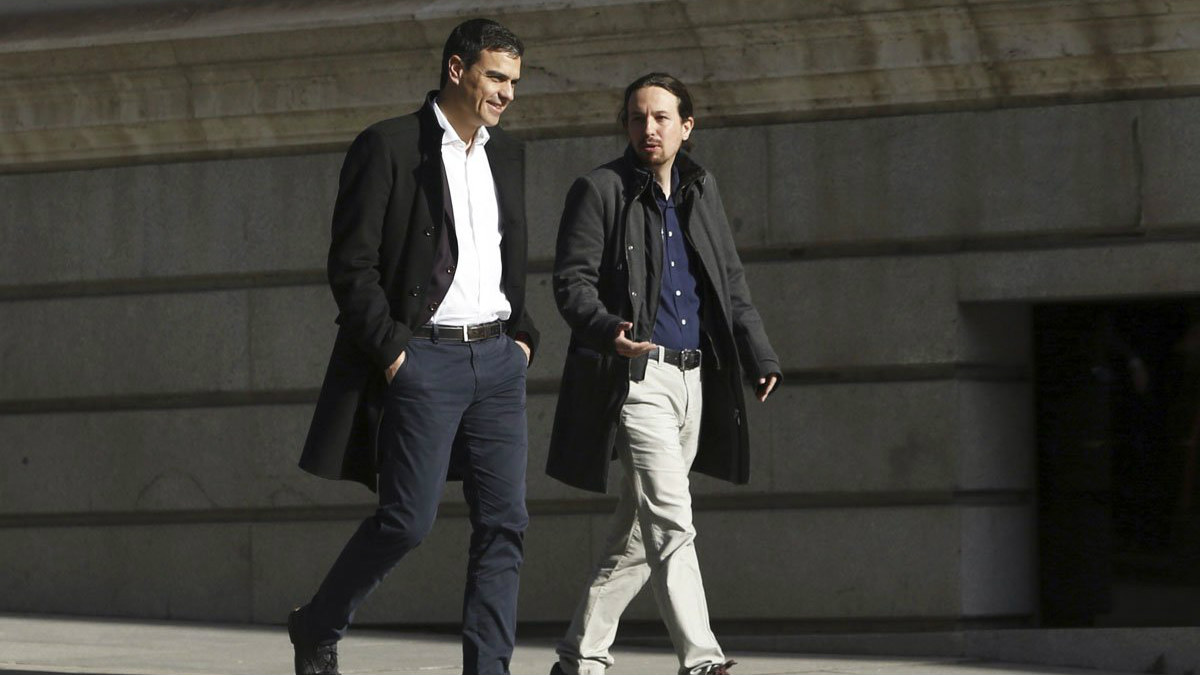 Pedro Sánchez y Pablo Iglesias (Foto: EFE)