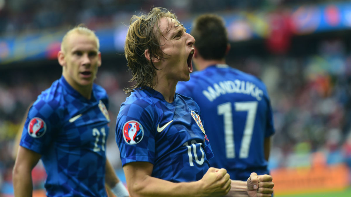 Modric celebra su gol a Turquía. (AFP)
