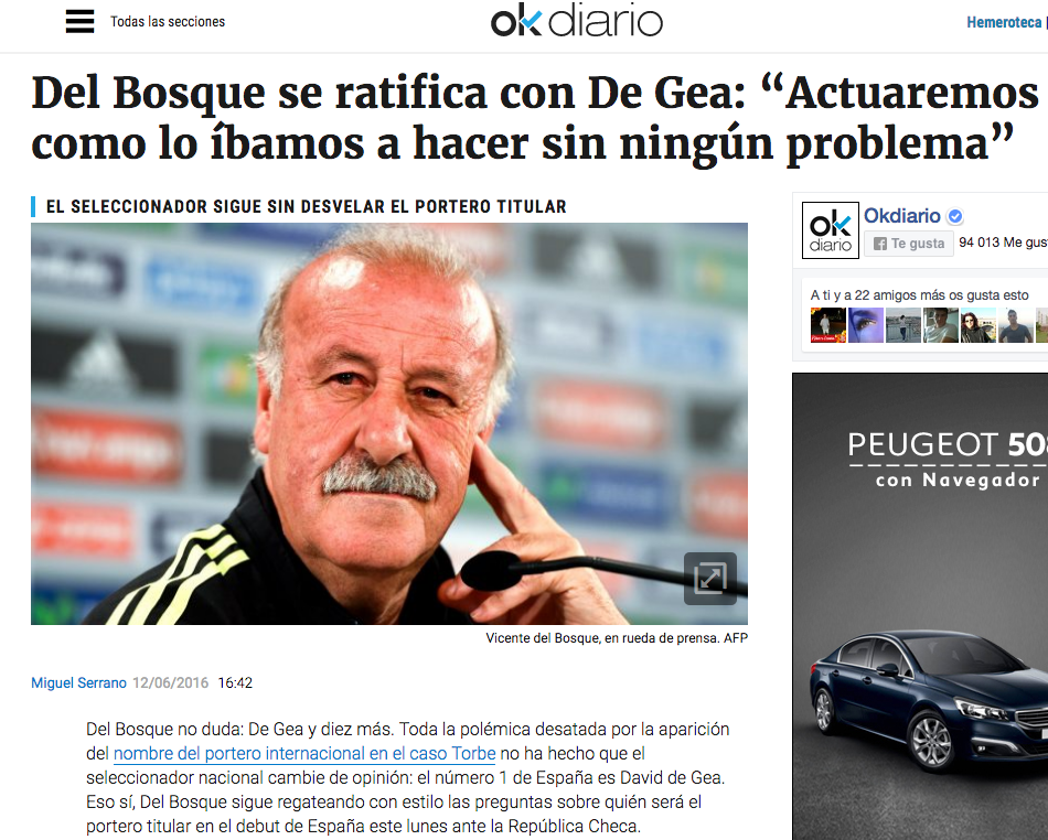 Del Bosque confirmó la noticia de OKDIARIO en la previa del debut en la Eurocopa.